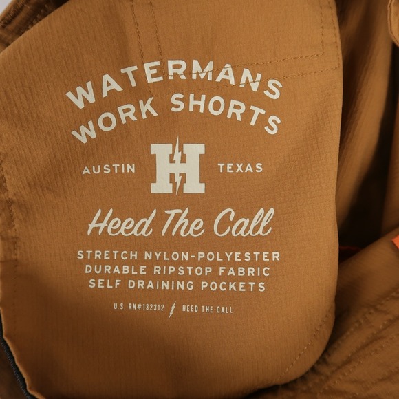 Howler Bros Watermans Work Shorts Mens 28 Brown Ripstop Stretch Nylon Outdoor - Picture 7 of 8